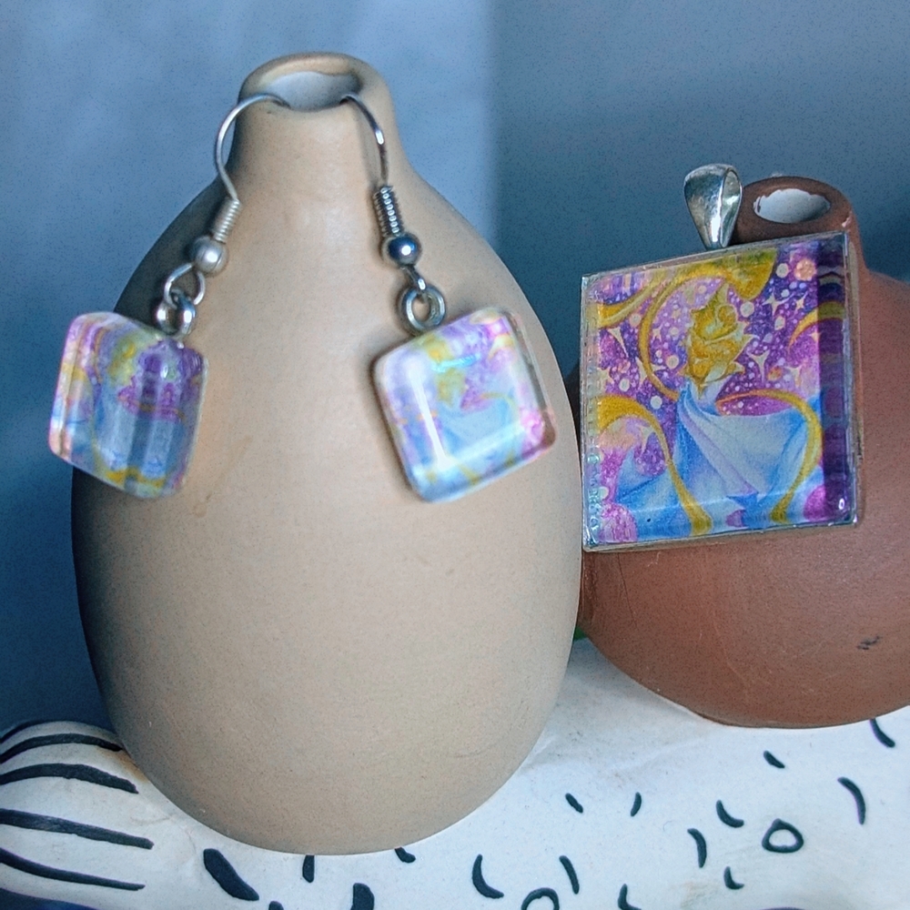 Handmade Abstract Square Jewelry Set